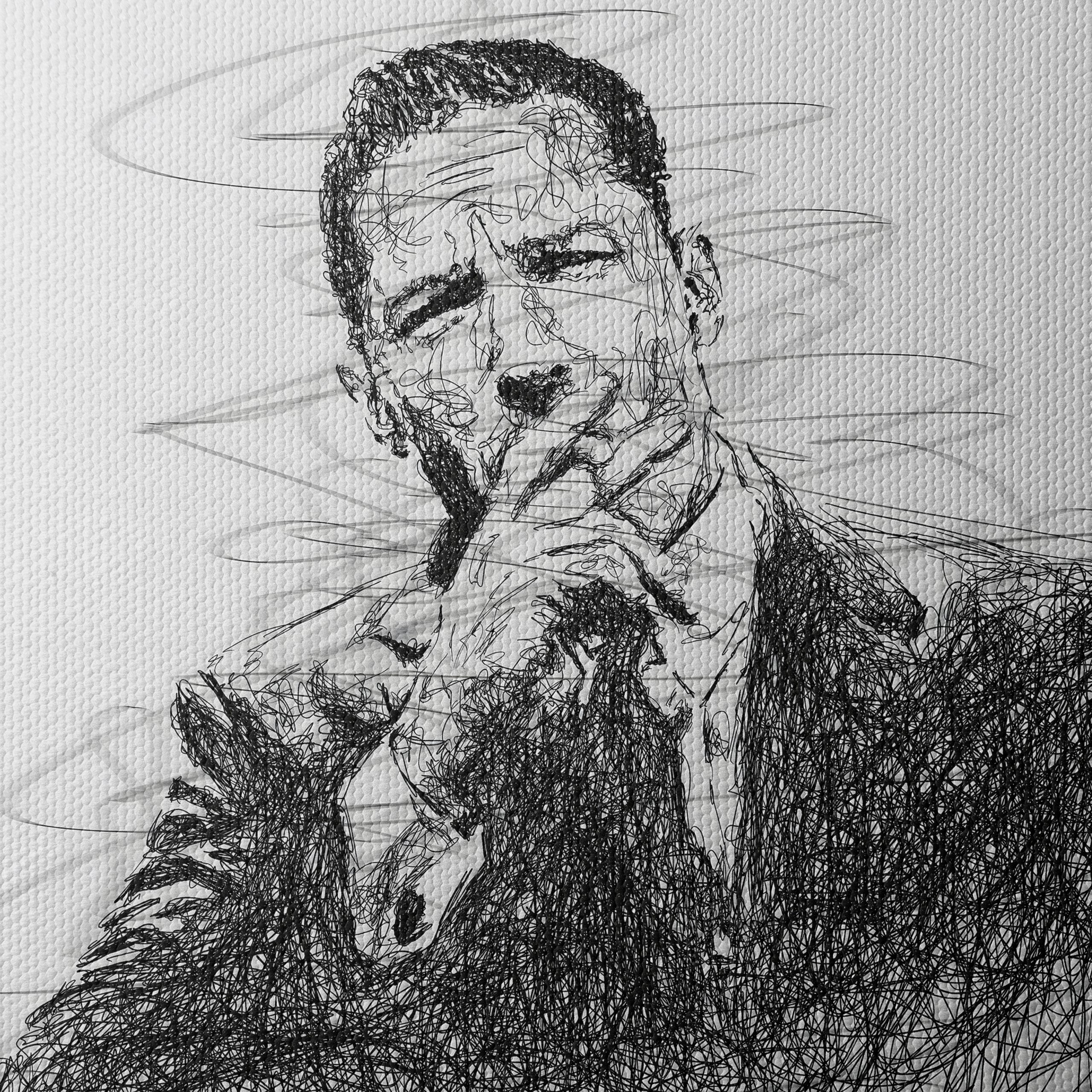 Stylized Character Representation in Black and White - Image 4