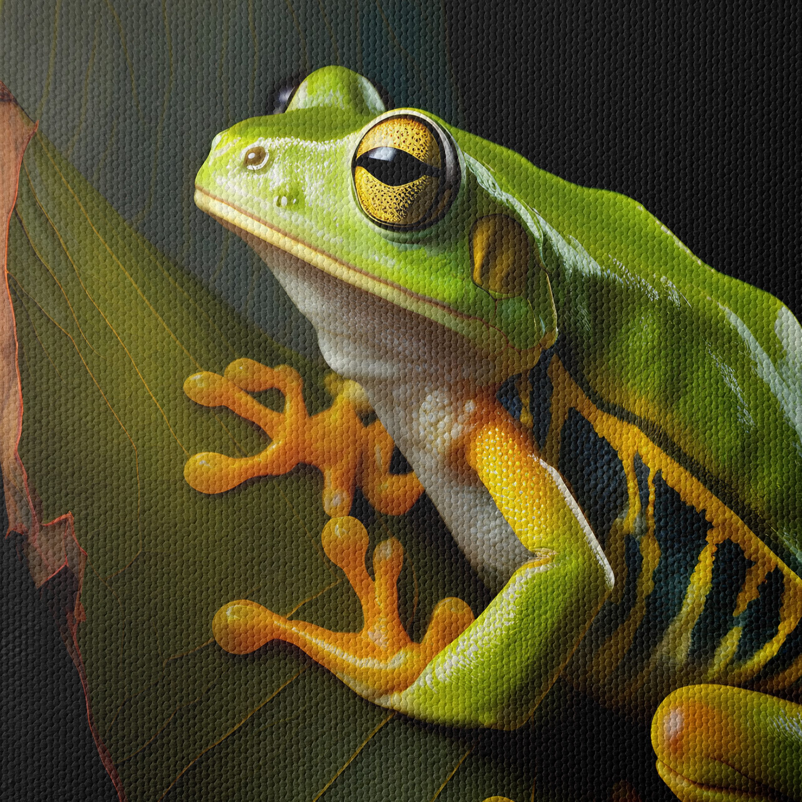 Vibrant Frog on Leaf Wall Art - Image 4