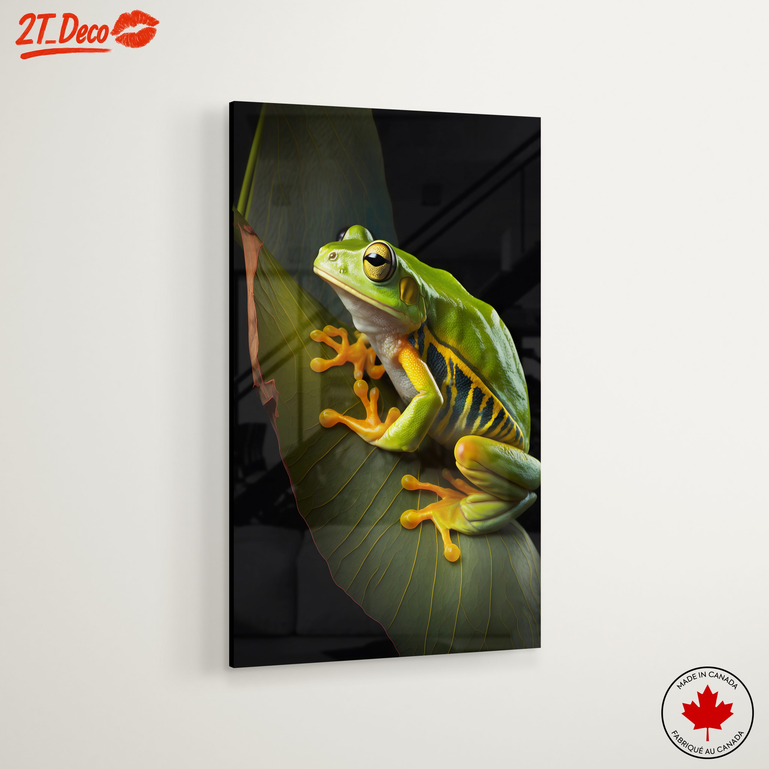 Vibrant Frog on Leaf Wall Art - Image 6