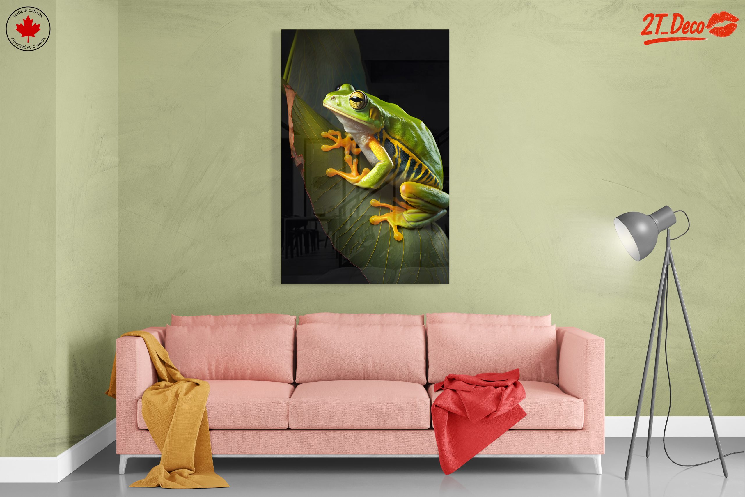 Vibrant Frog on Leaf Wall Art - Image 7