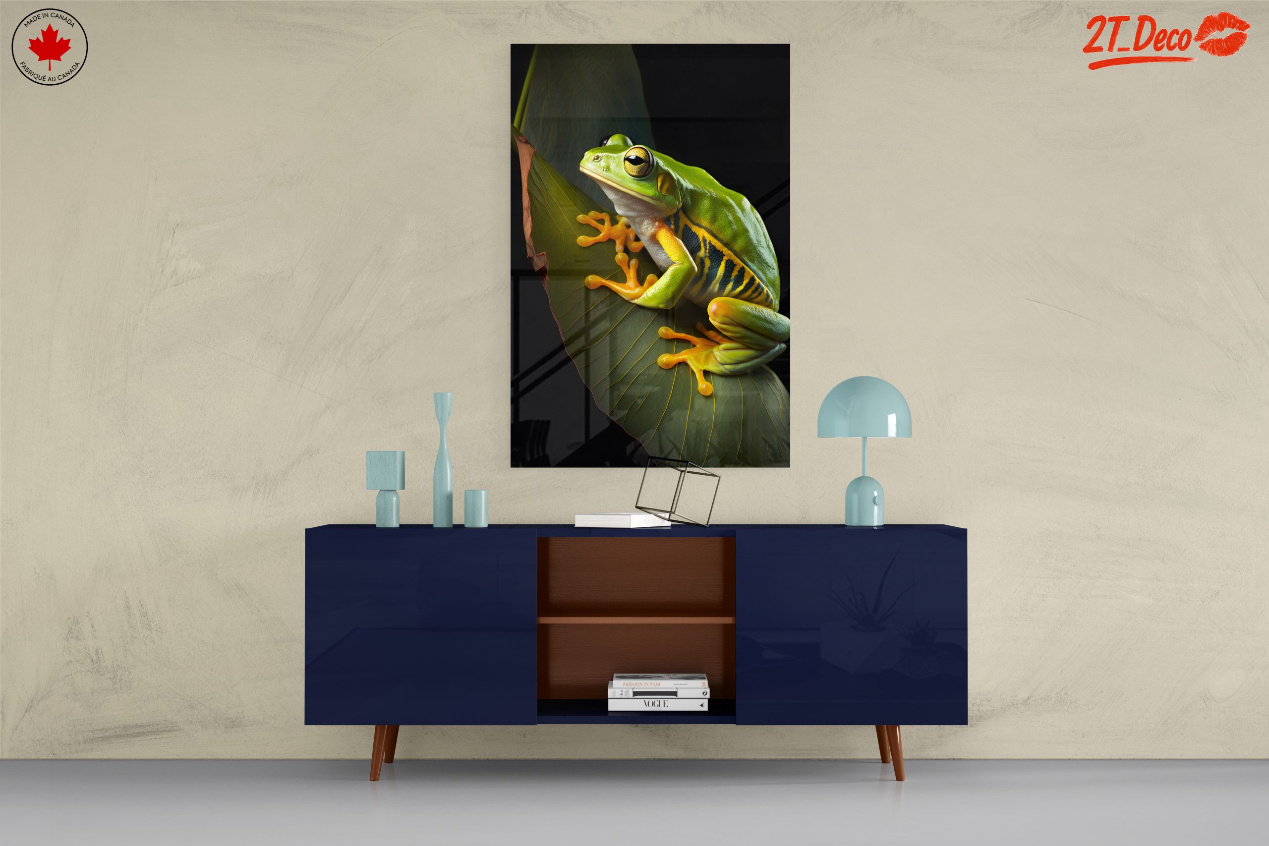 Vibrant Frog on Leaf Wall Art - Image 8