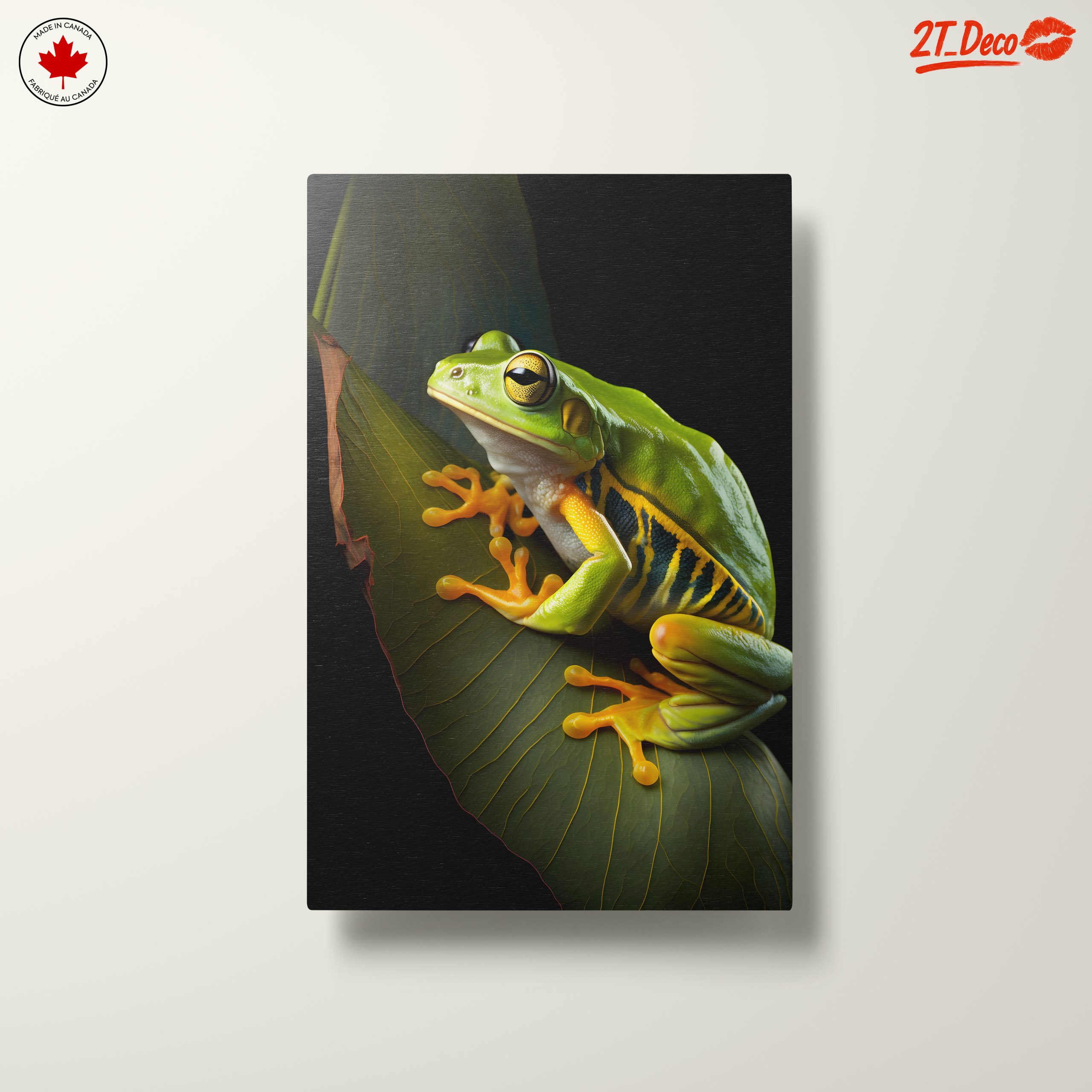Vibrant Frog on Leaf Wall Art - Image 10