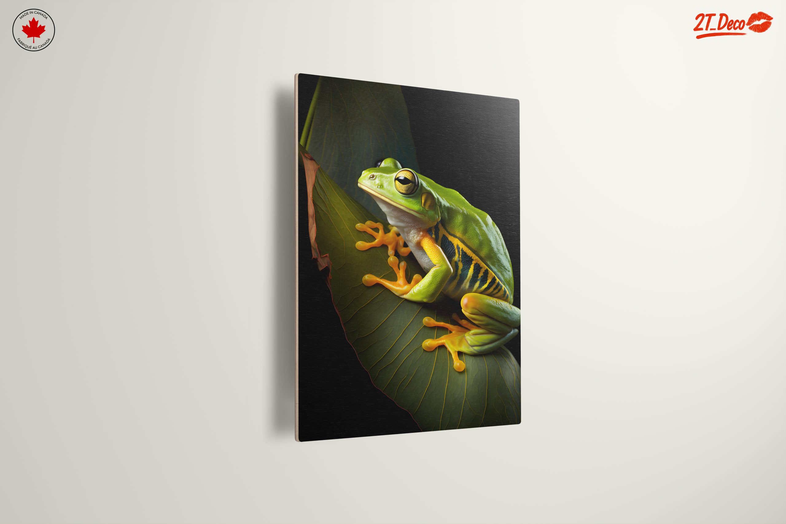 Vibrant Frog on Leaf Wall Art - Image 13