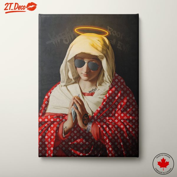 Modern Black Madonna with Sunglasses and Cash