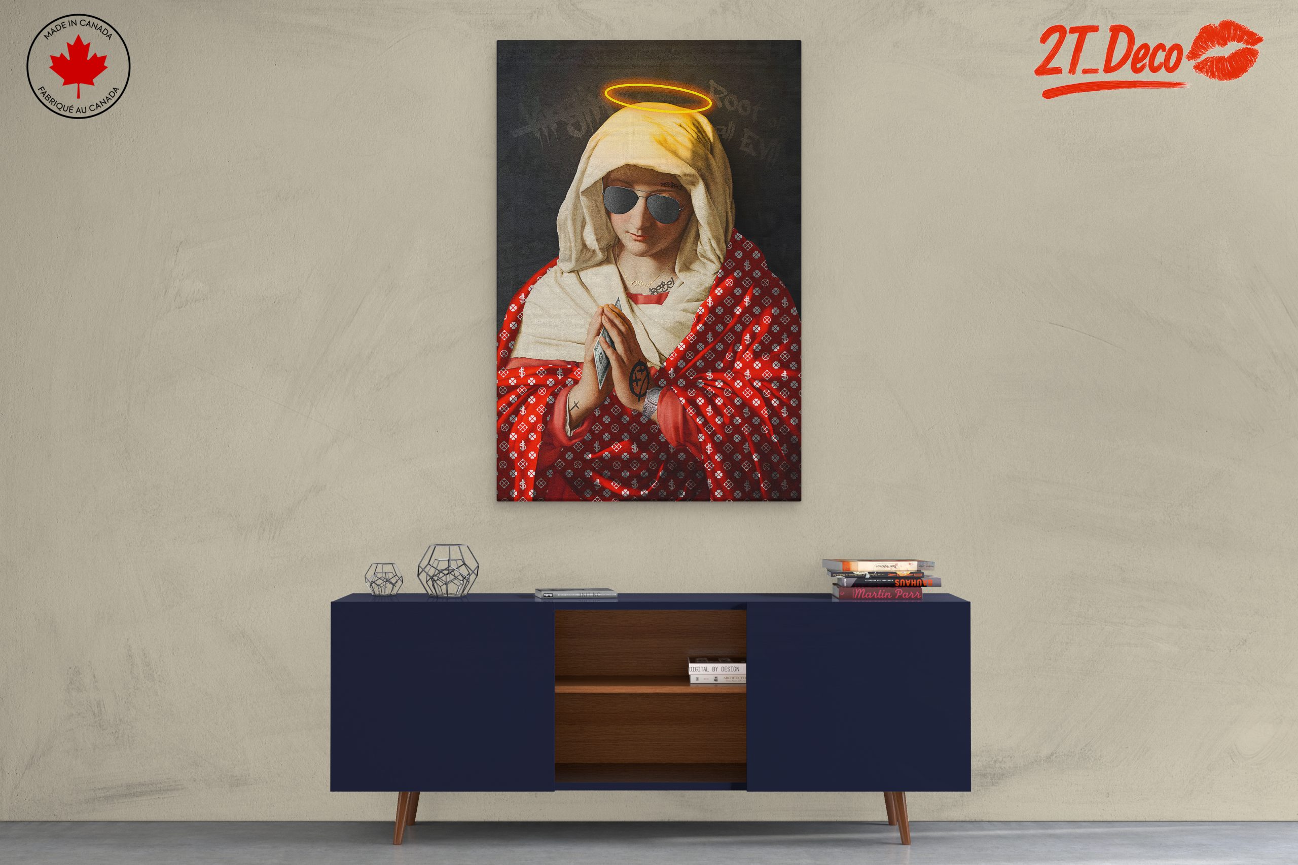 Modern Black Madonna with Sunglasses and Cash - Image 3