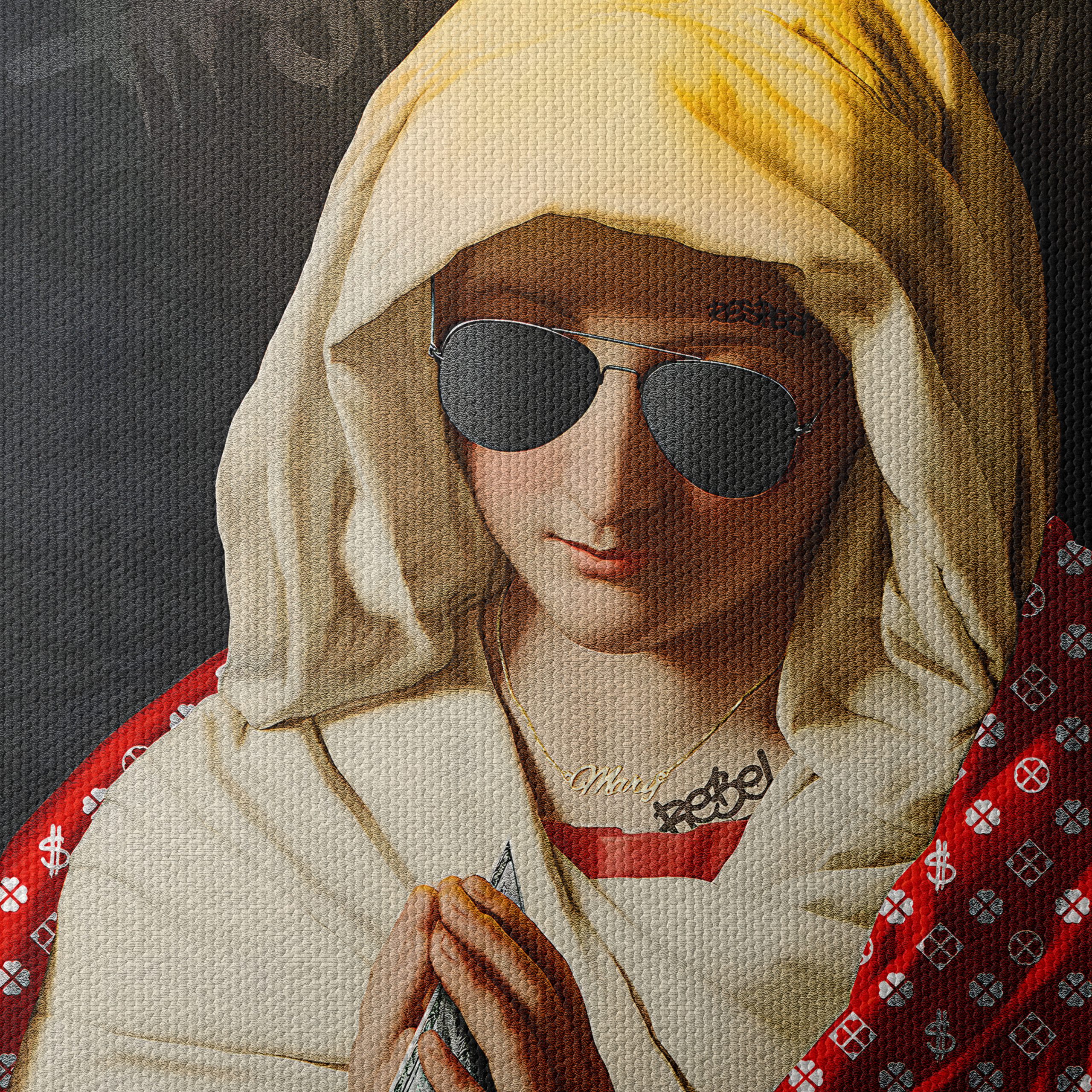 Modern Black Madonna with Sunglasses and Cash - Image 4