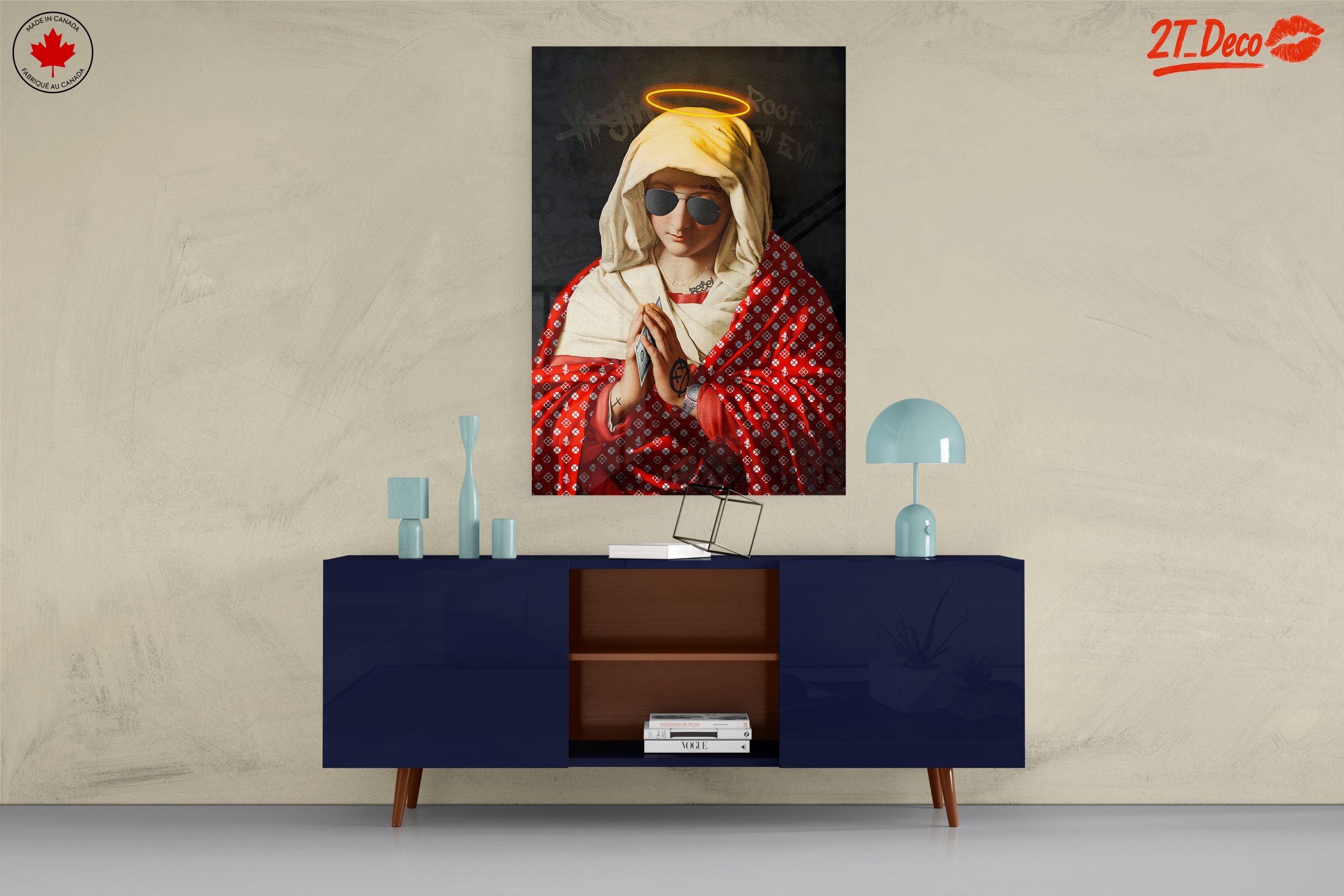 Modern Black Madonna with Sunglasses and Cash - Image 8