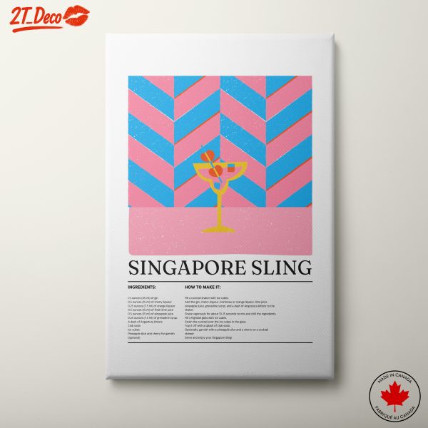 Singapore Sling Cocktail Recipe Artwork