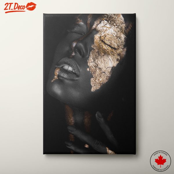 Striking Afro Art with Gold Leaf