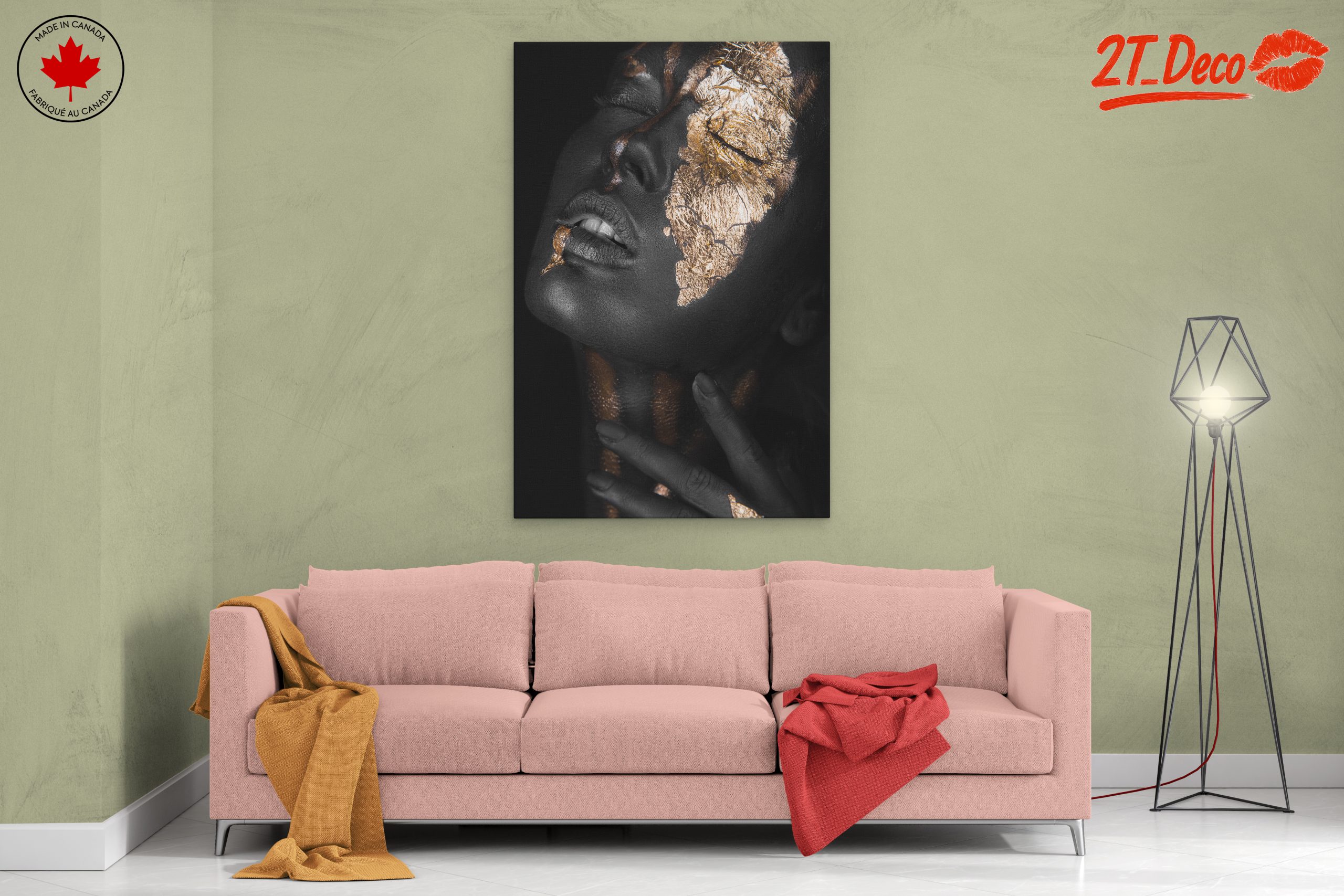 Striking Afro Art with Gold Leaf - Image 2