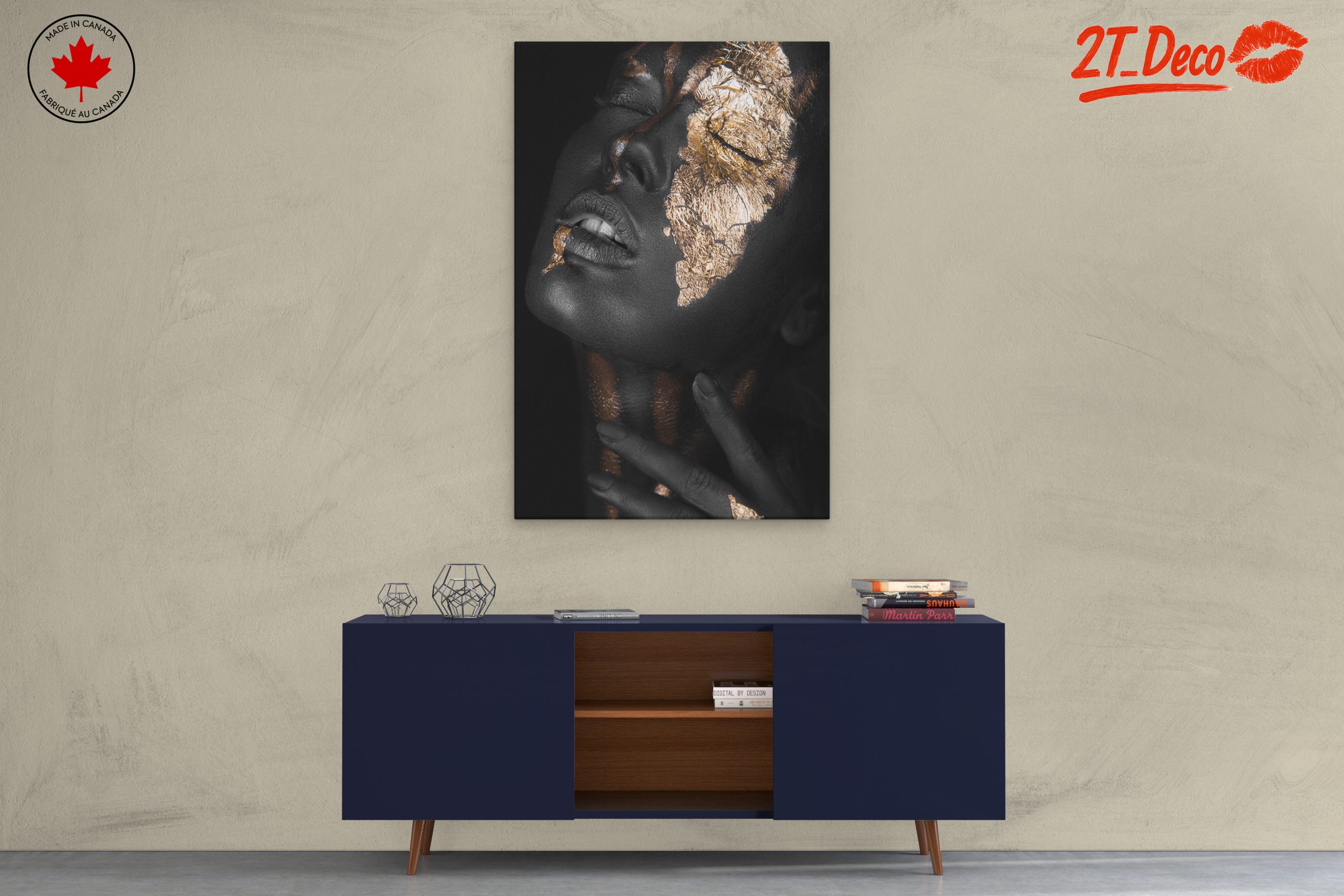 Striking Afro Art with Gold Leaf - Image 3