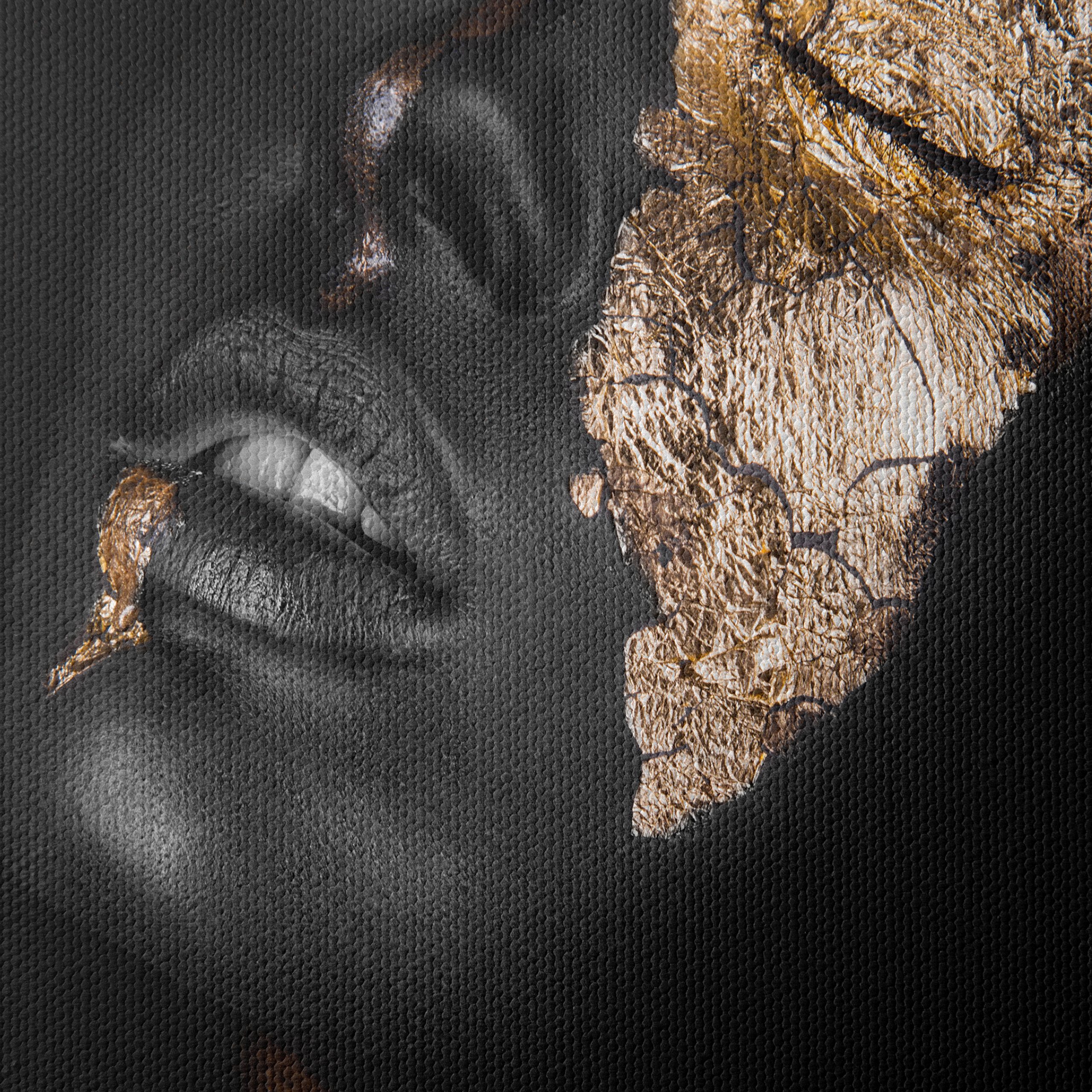 Striking Afro Art with Gold Leaf - Image 4