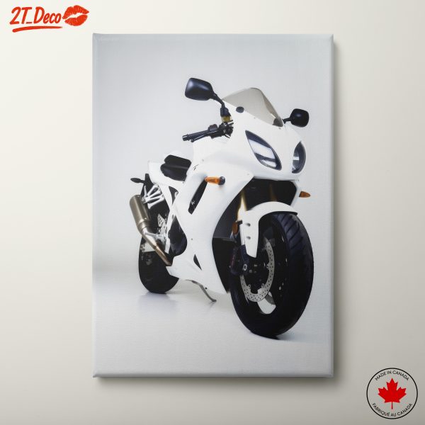 Sleek White Motorcycle Art 2