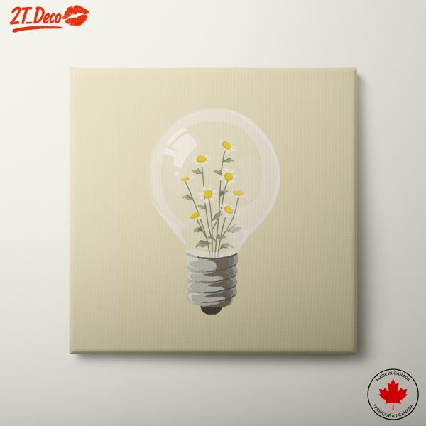 Light Bulb with Daisies Illustrating Modern Botanical Art