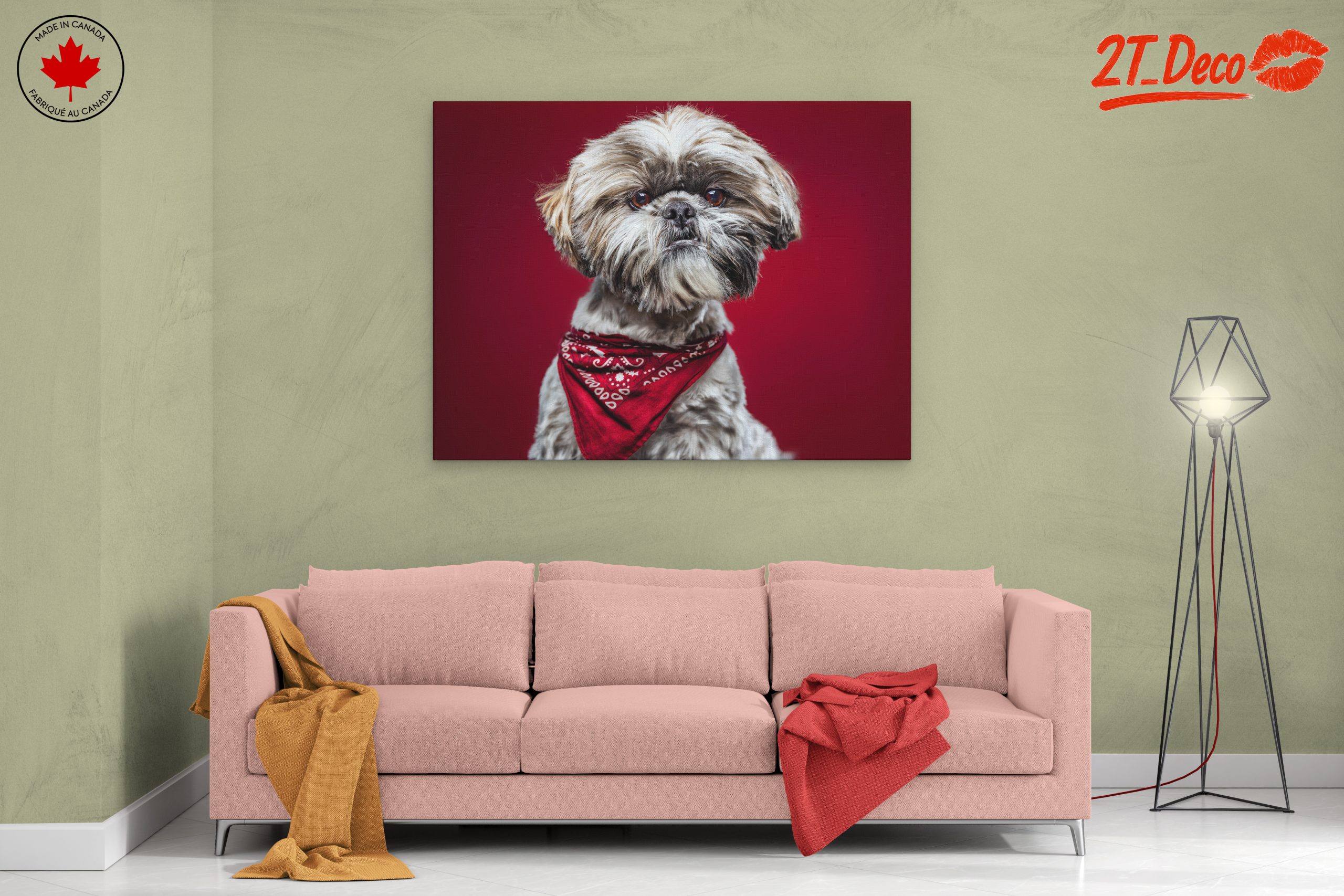 Cute Dog Portrait with Red Background - Image 2