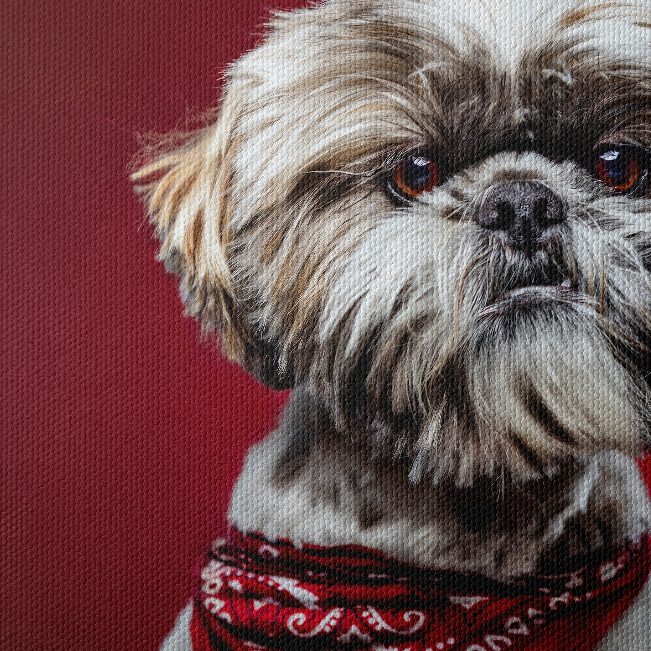 Cute Dog Portrait with Red Background - Image 4