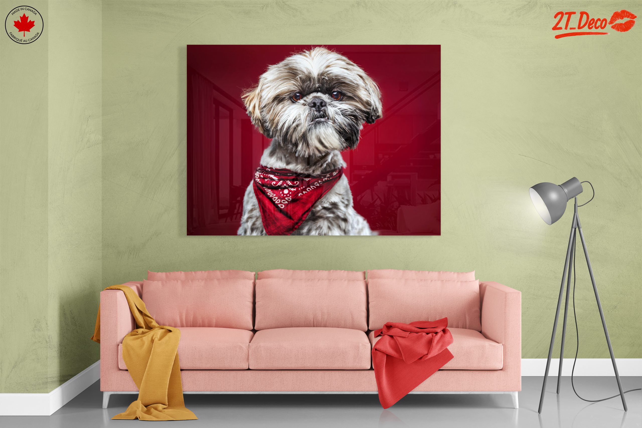 Cute Dog Portrait with Red Background - Image 7