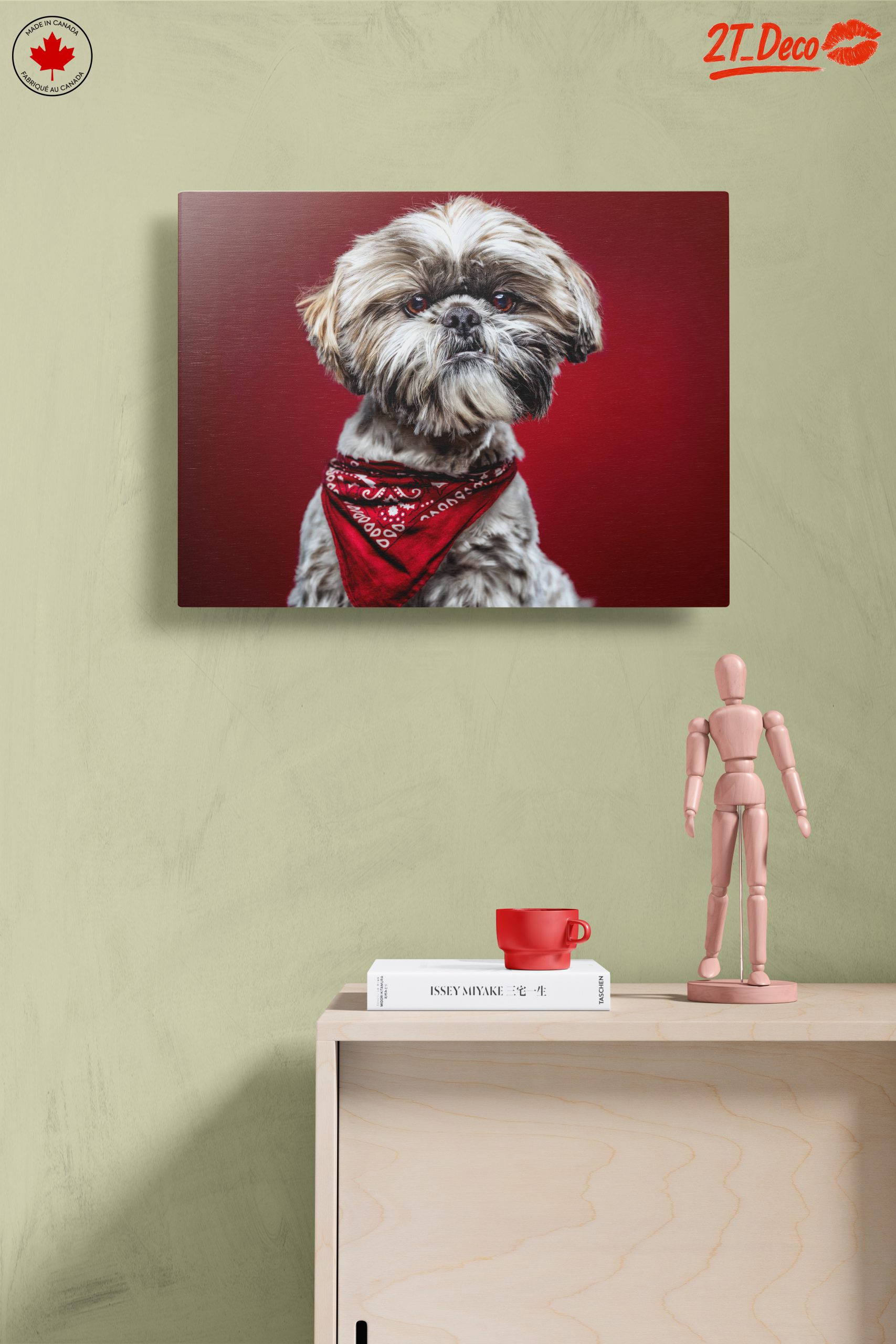 Cute Dog Portrait with Red Background - Image 14