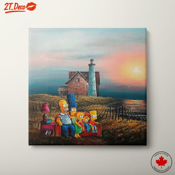 Family of Animated Characters Sitting at Sunset