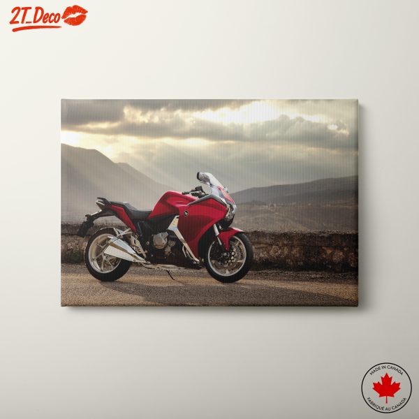 Stunning Red Motorcycle on Scenic Landscape