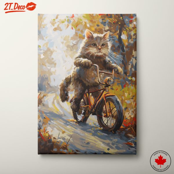 Whimsical Cat Riding a Bicycle