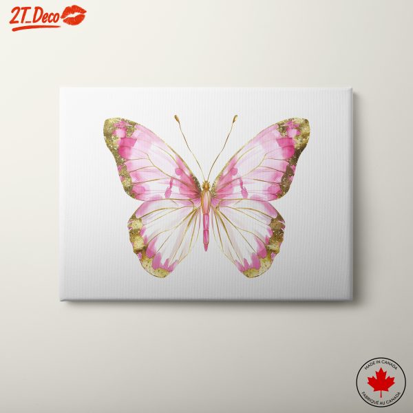 Elegant Pink Butterfly Art