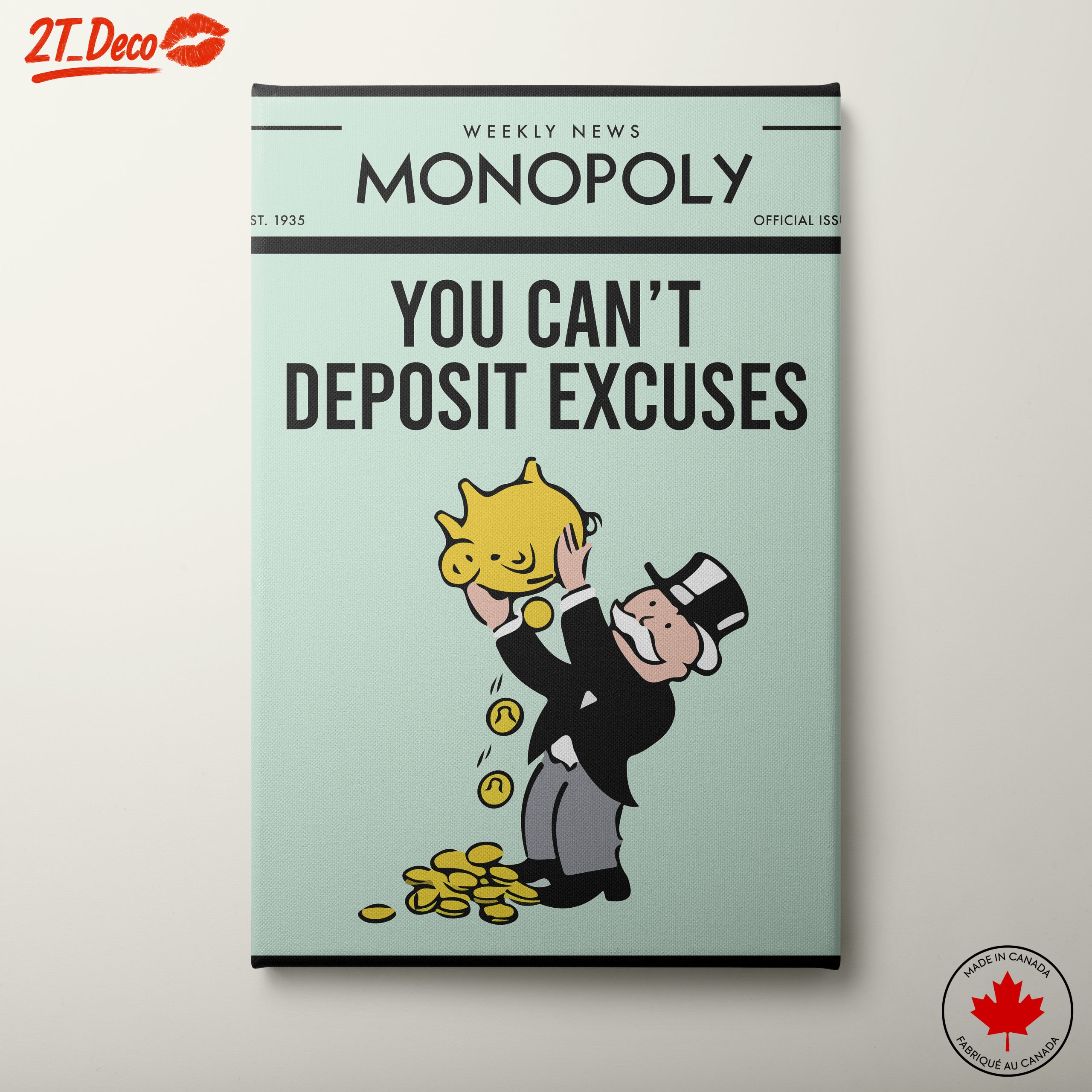 Monopoly Cartoon Character with Piggy Bank