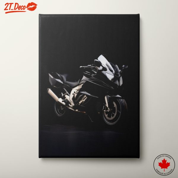 Sleek Black Motorcycle Art 2