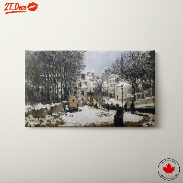 Snowy Village Landscape in Winter
