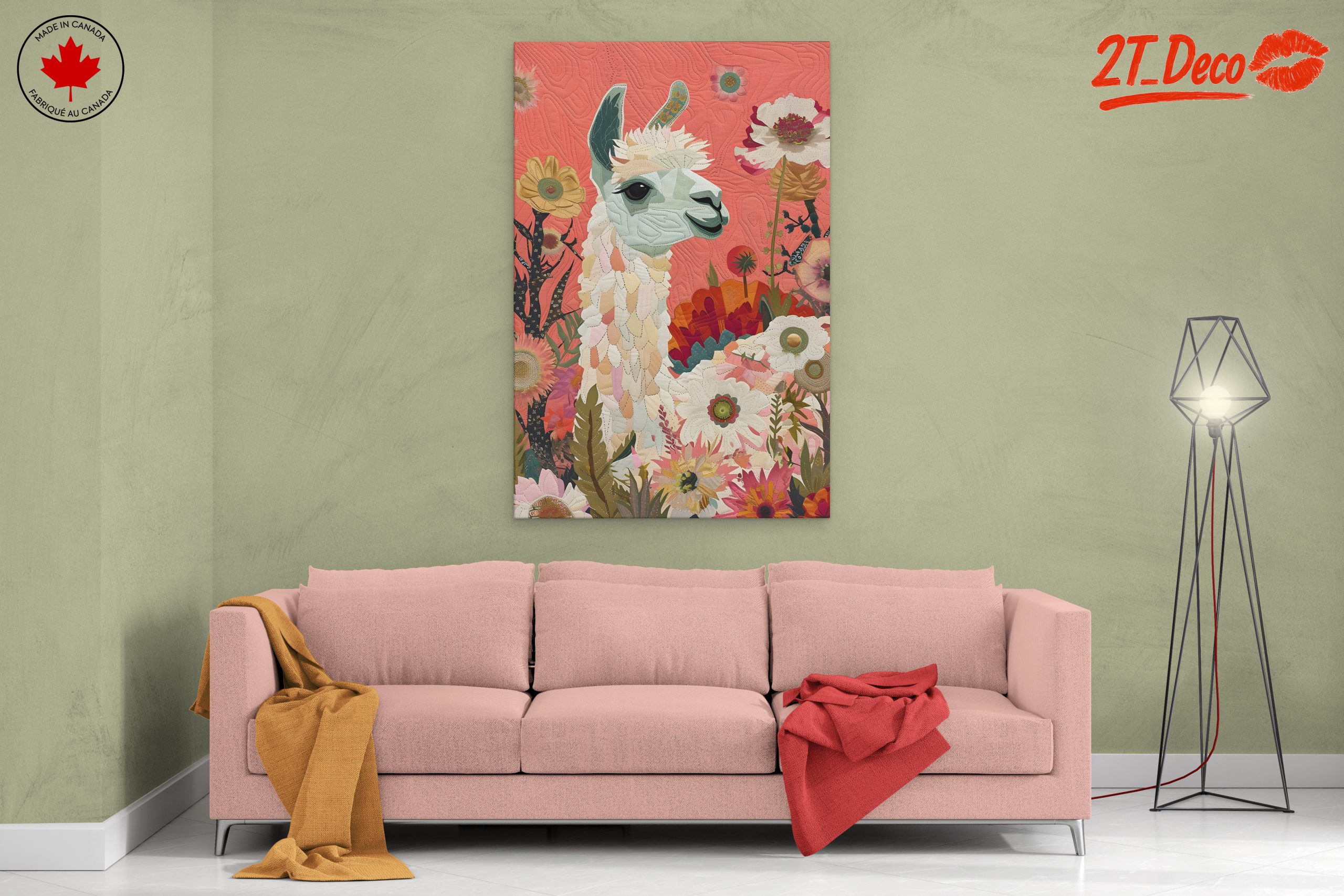 Colorful Llama Surrounded by Flowers - Image 2