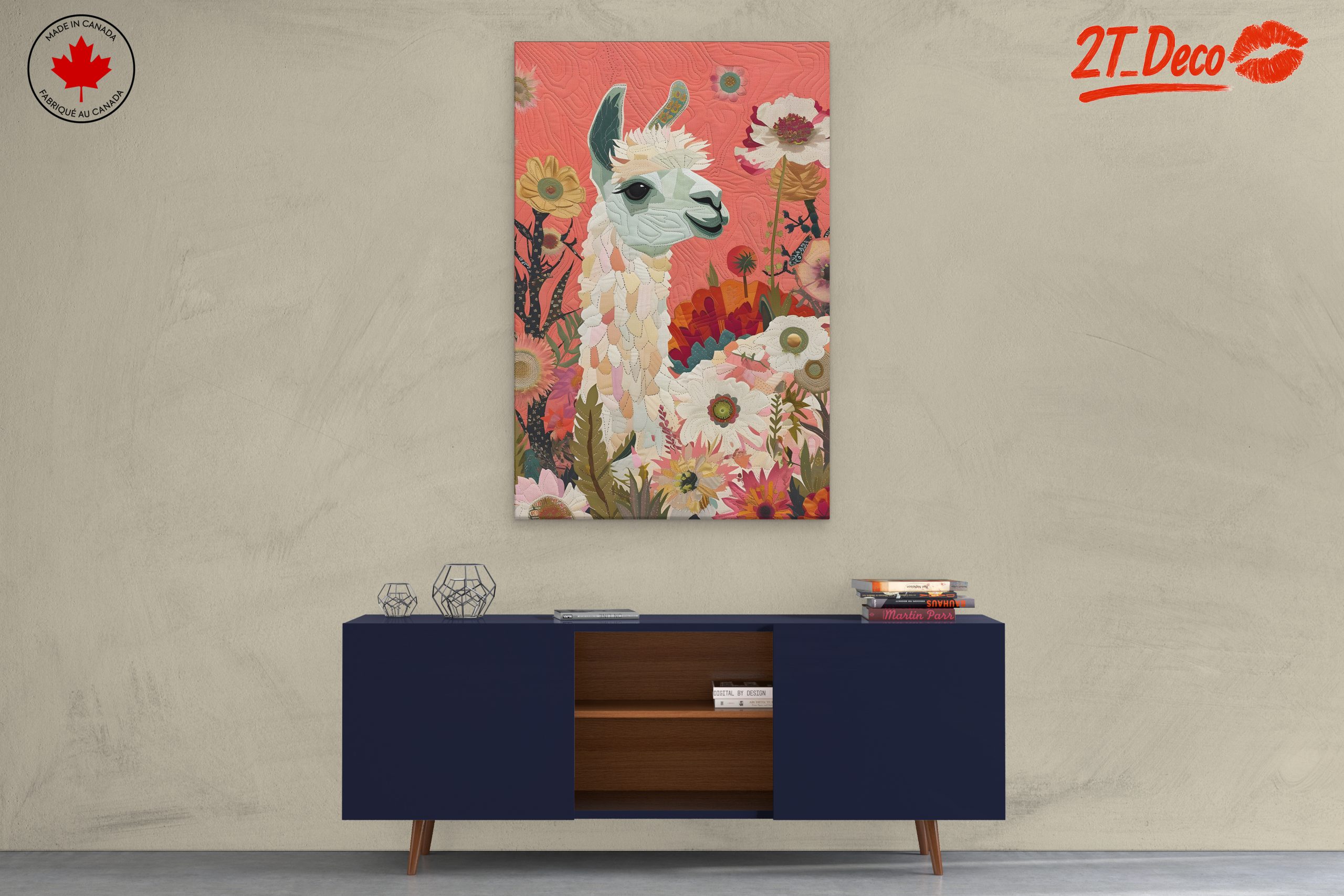 Colorful Llama Surrounded by Flowers - Image 3