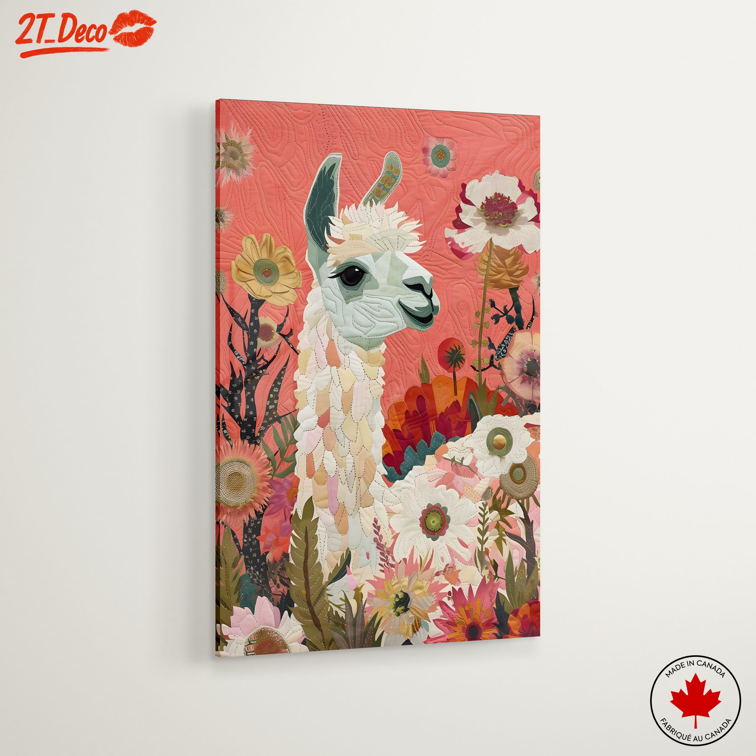 Colorful Llama Surrounded by Flowers - Image 6