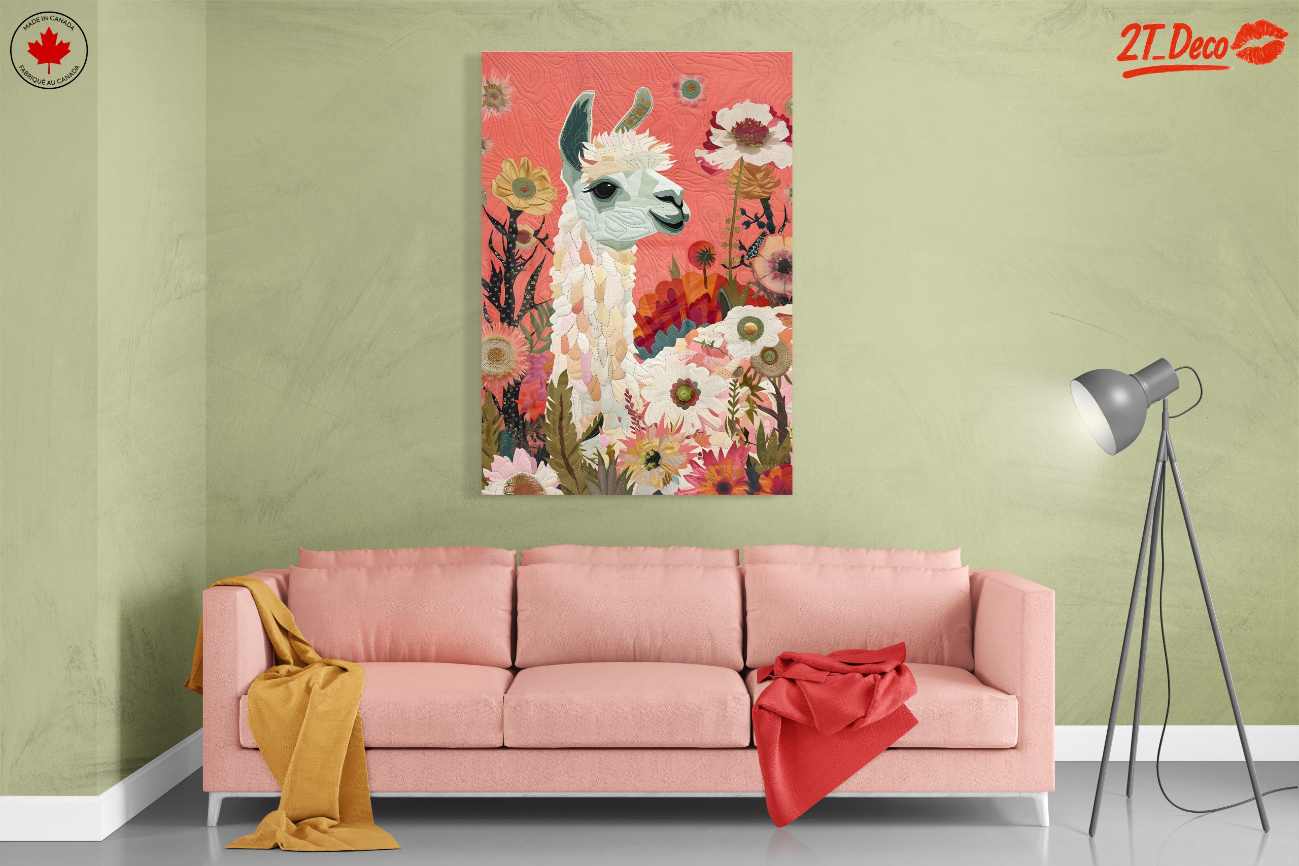 Colorful Llama Surrounded by Flowers - Image 7