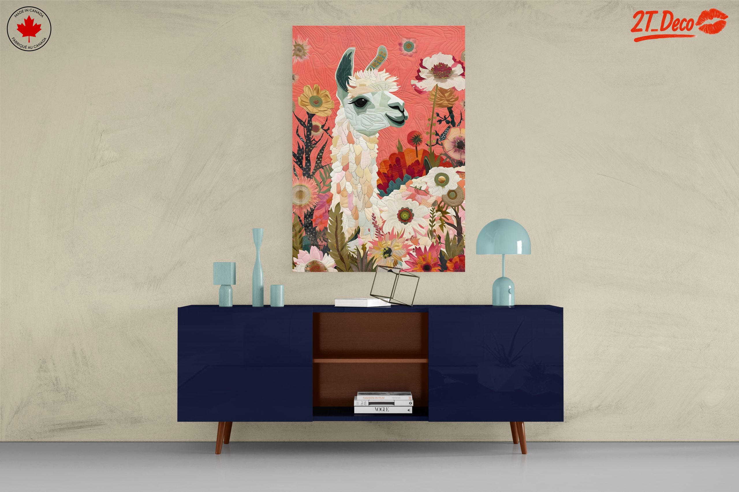 Colorful Llama Surrounded by Flowers - Image 8