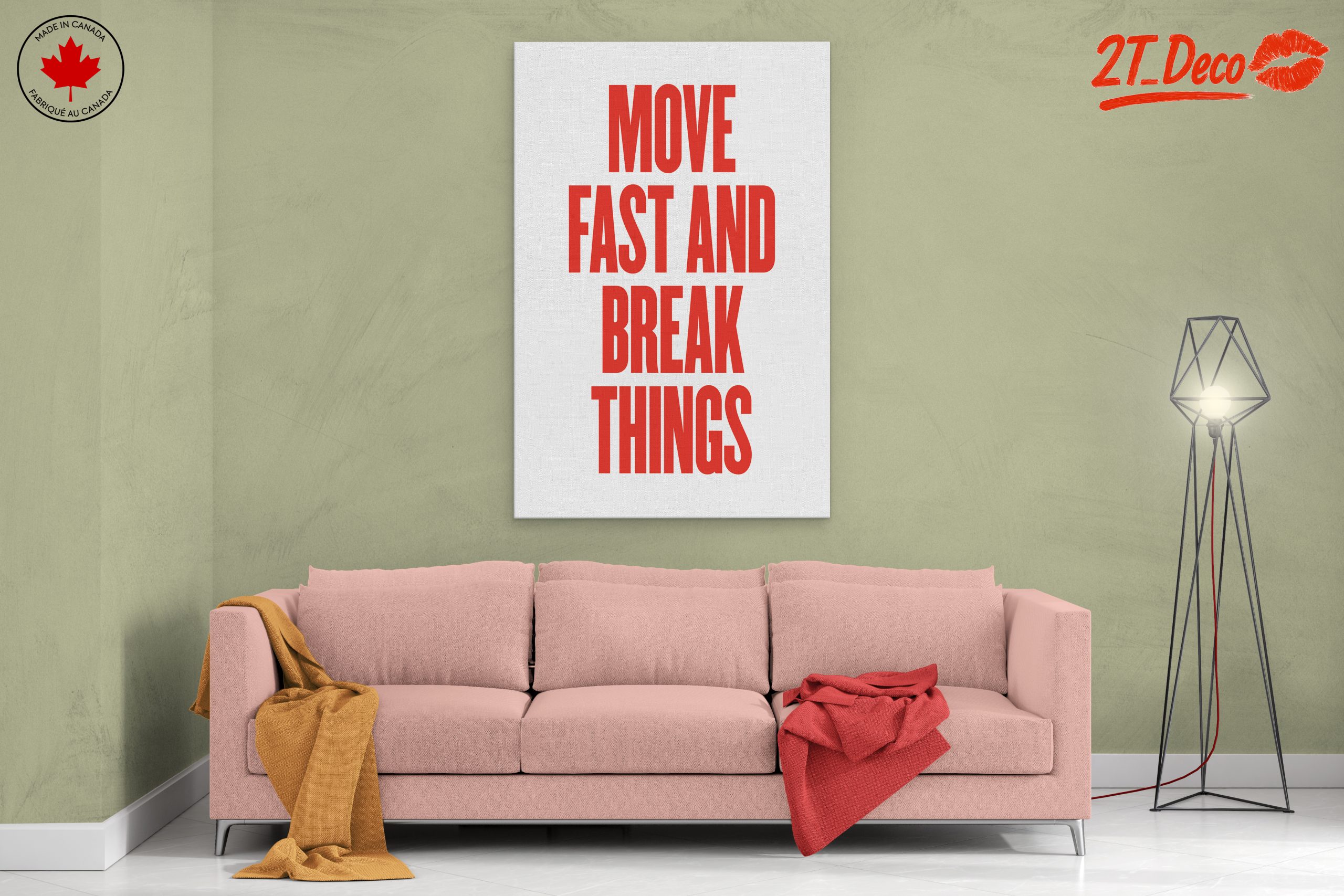 Move Fast and Break Things Inspirational Quote Art - Image 2