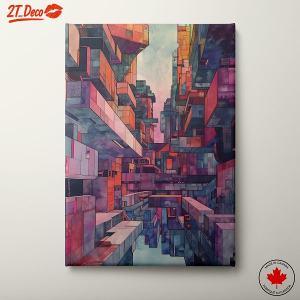 Abstract Futuristic Urban Landscape Art