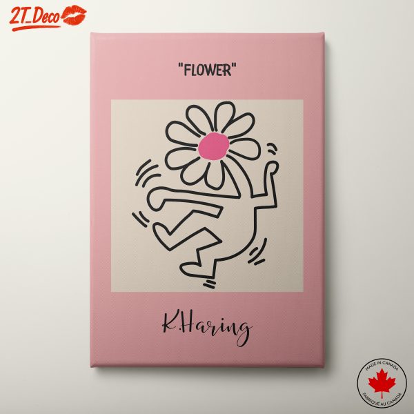 Playful Flower Art by K. Haring