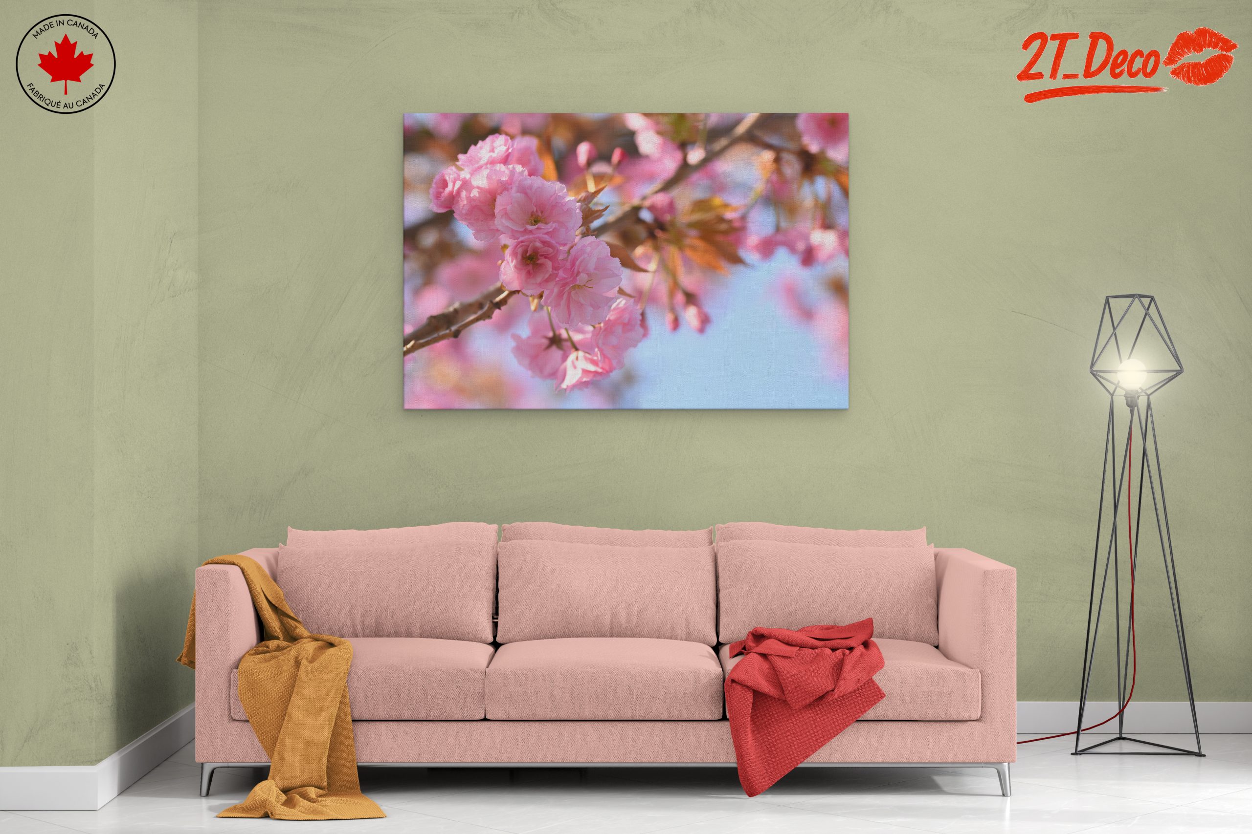 Delicate Pink Cherry Blossom Art - Image 2
