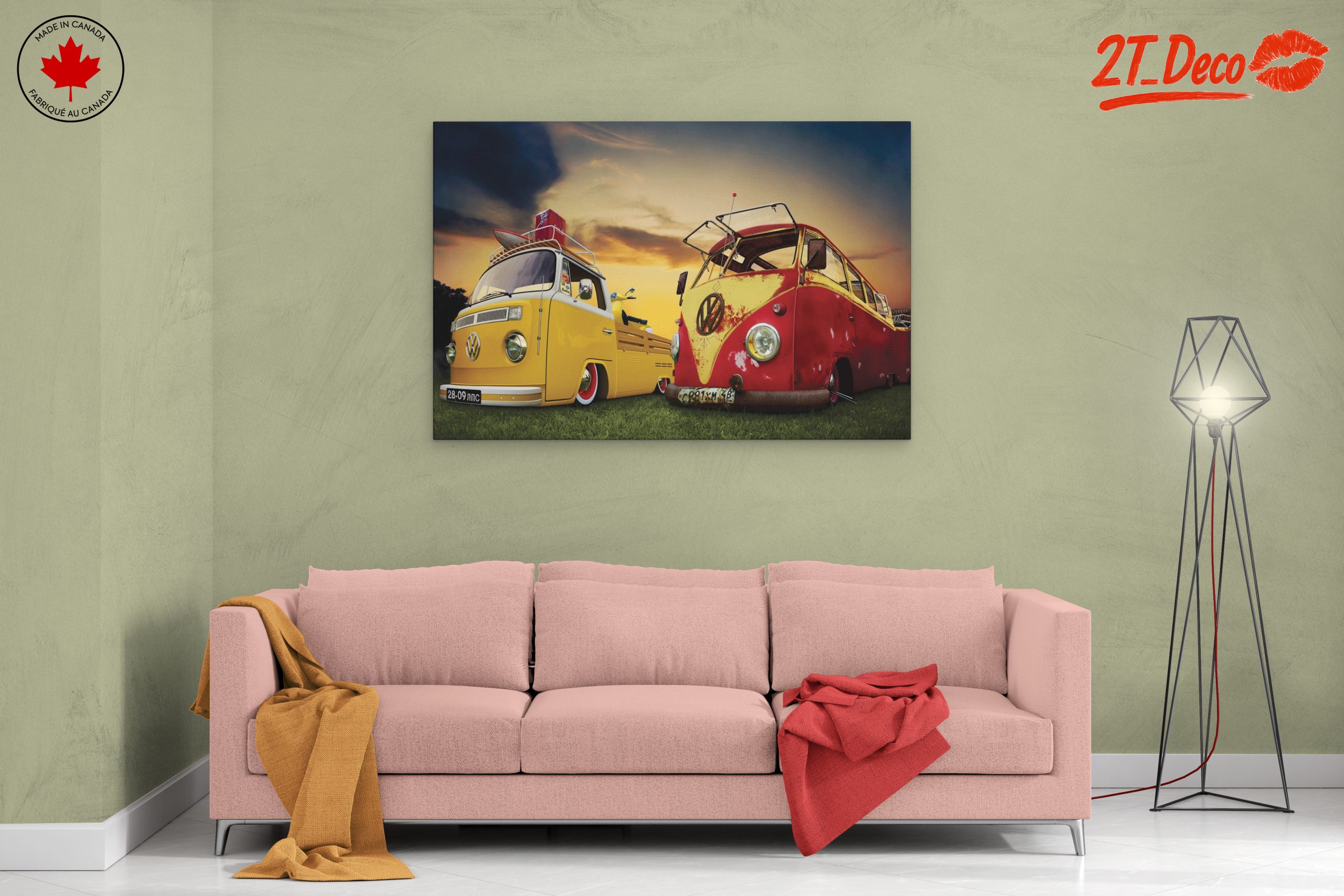 Vintage Volkswagen Classic Car Art - Image 2