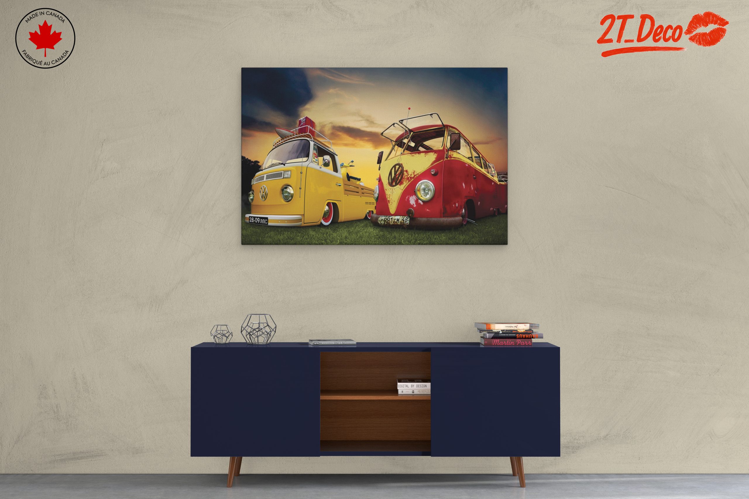 Vintage Volkswagen Classic Car Art - Image 3