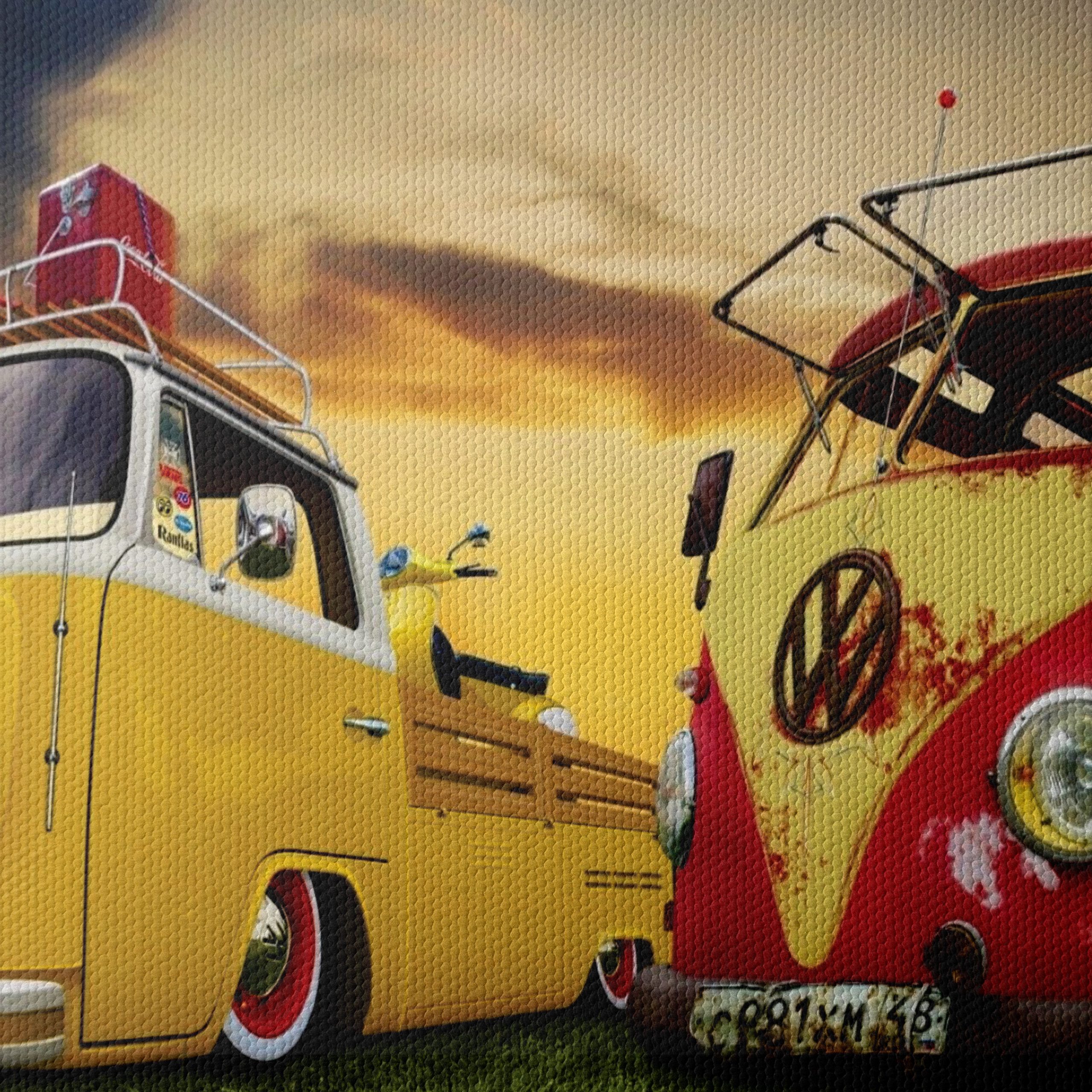 Vintage Volkswagen Classic Car Art - Image 4