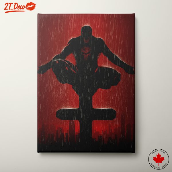 Punisher Comic Art on Vibrant Red Background