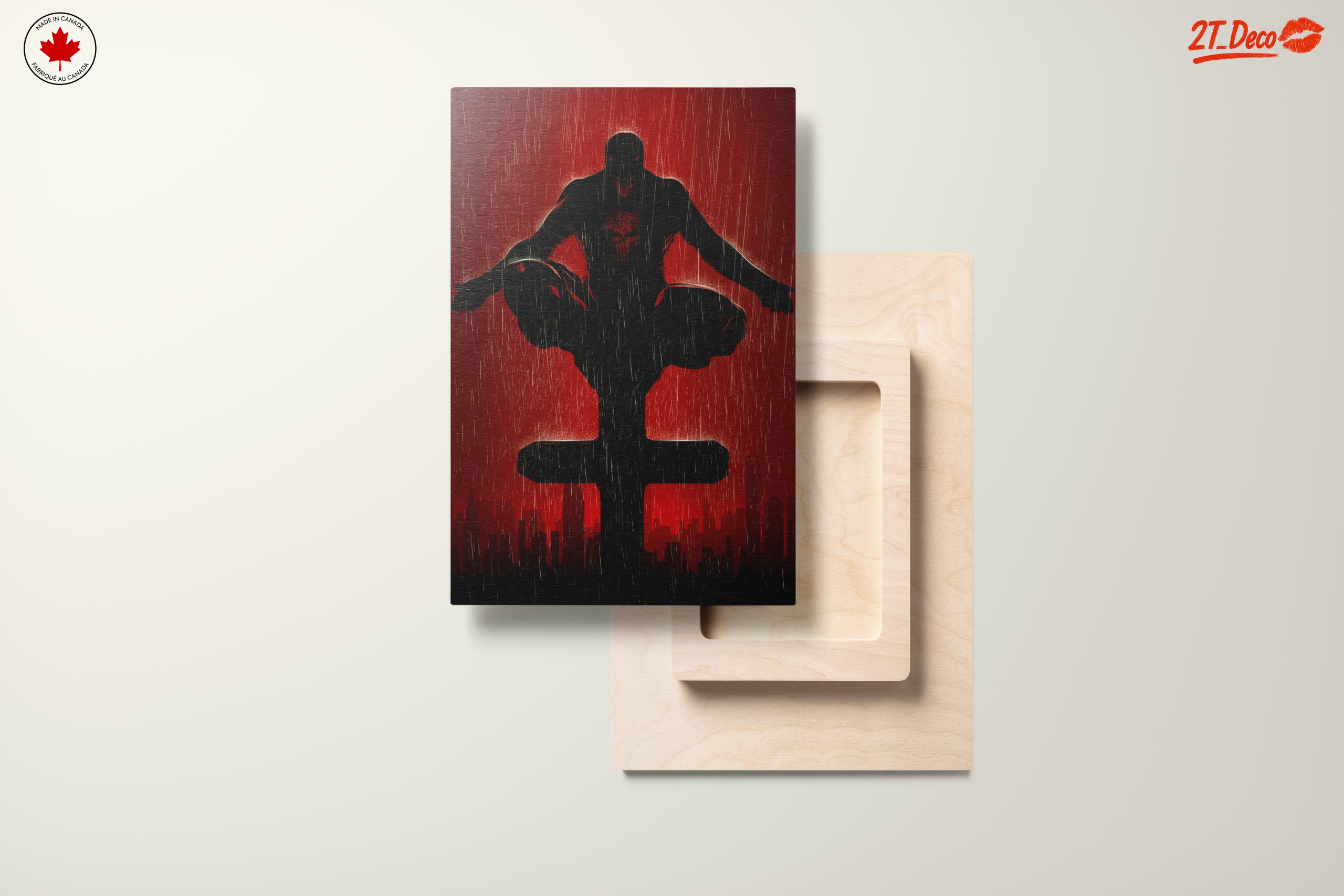 Punisher Comic Art on Vibrant Red Background - Image 11