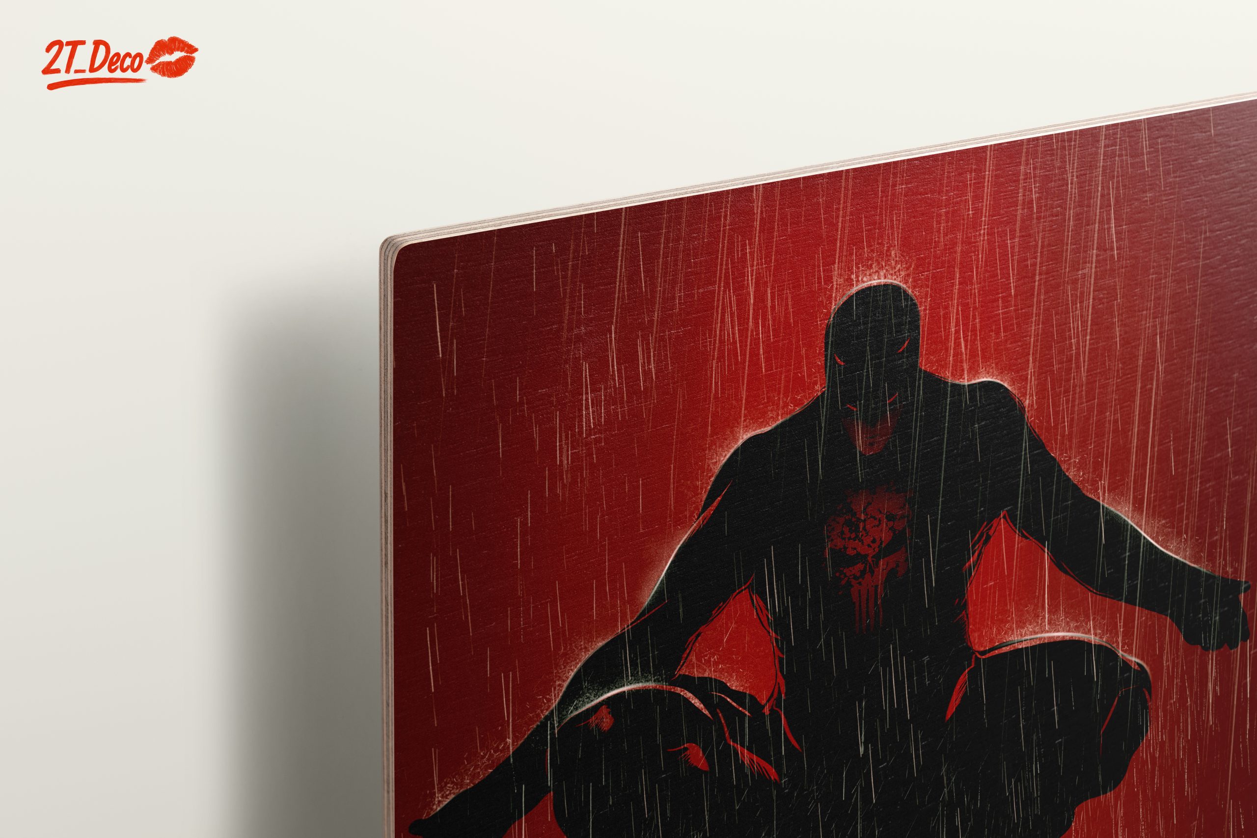Punisher Comic Art on Vibrant Red Background - Image 15