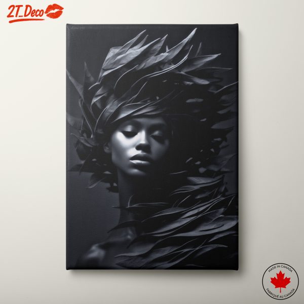 Elegant Abstract Portrait with Leaf Elements