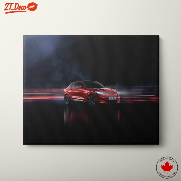 Dynamic Red Car in Motion