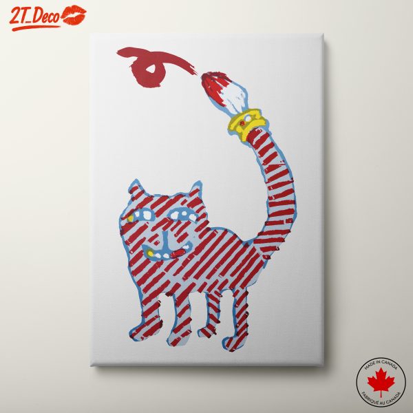 Playful Cat Illustration in Whimsical Style