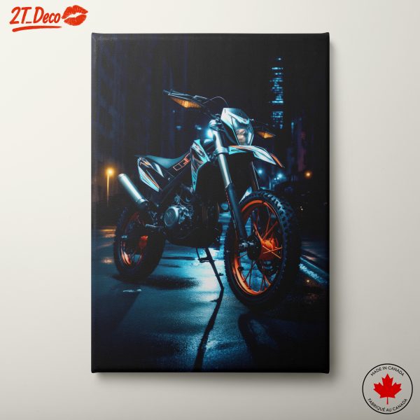 Dynamic Motorcycle in Urban Night Scene