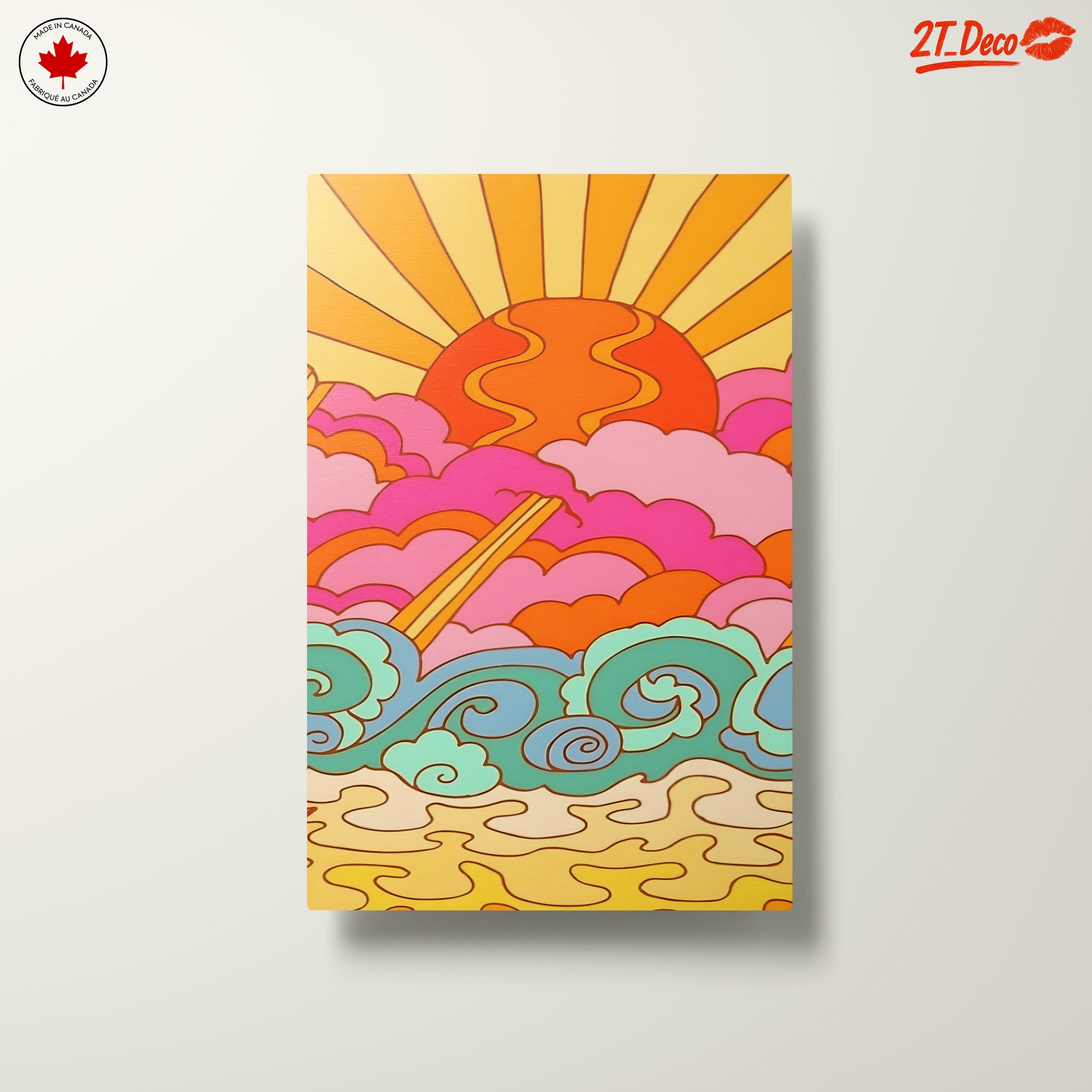 Vibrant Abstract Sunset and Waves Art - Image 10