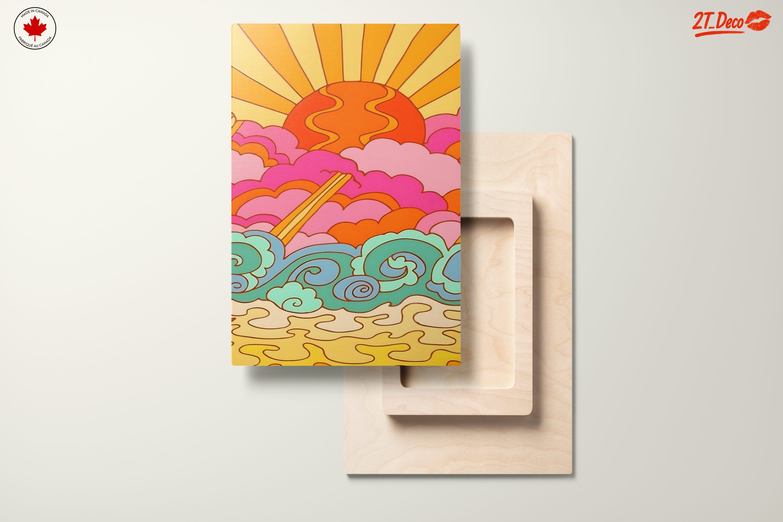Vibrant Abstract Sunset and Waves Art - Image 11